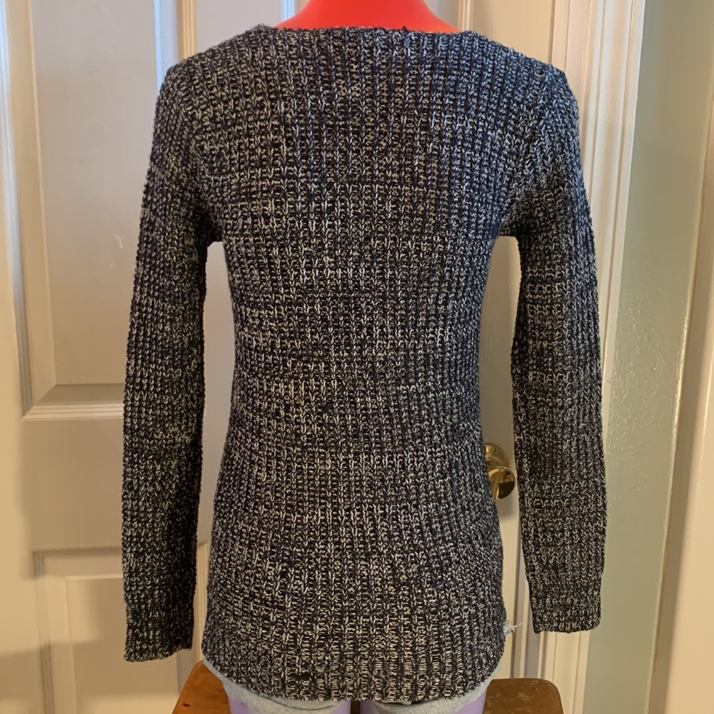 Ashley by 26 International Black & White Distressed V-Neck Sweater - Picture 8 of 9